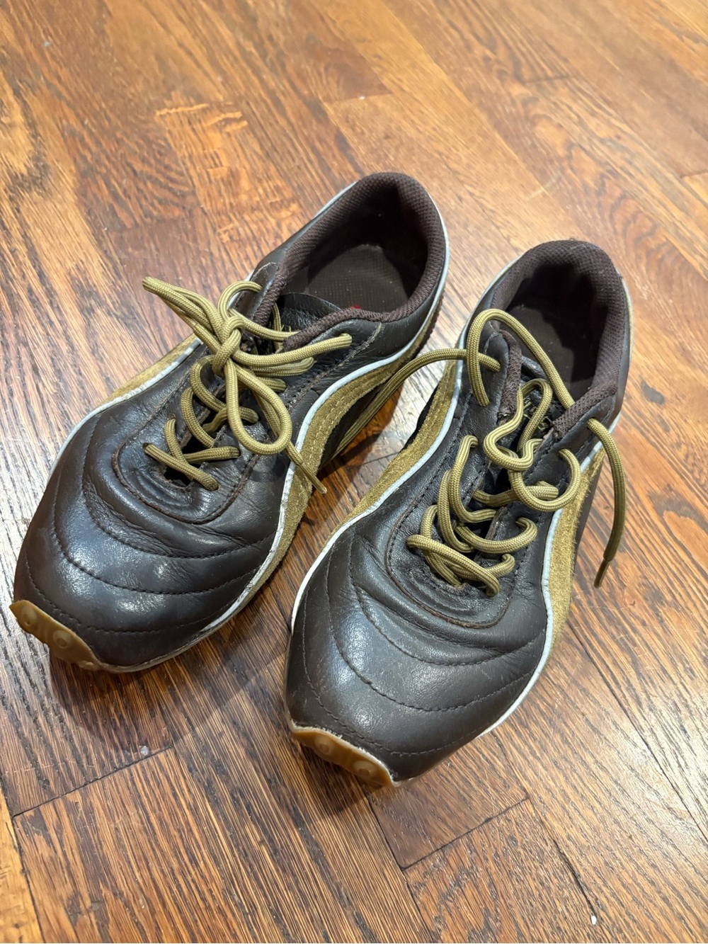 Miss Sixty Brown and Olive Leather Sneakers